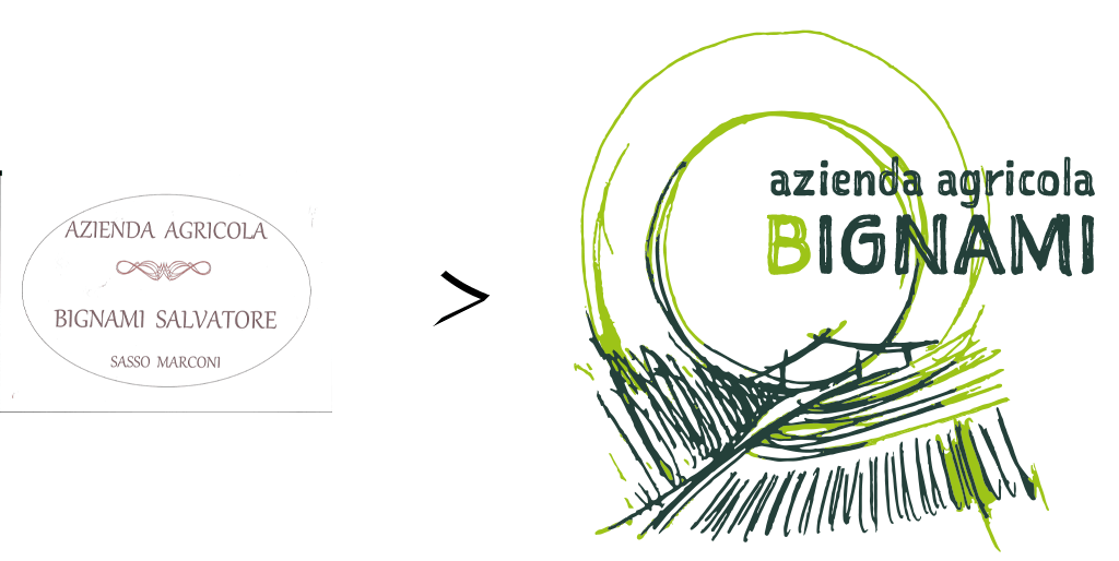 aab-logo-vecchio-nuovo azienda agricola bignami, logo cambio immagine aziendale